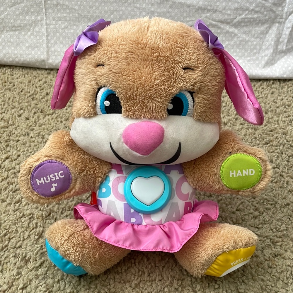 Fisher-Price Plush Sis Baby Toy w/Smart Stages Learning Content, Laugh & Learn